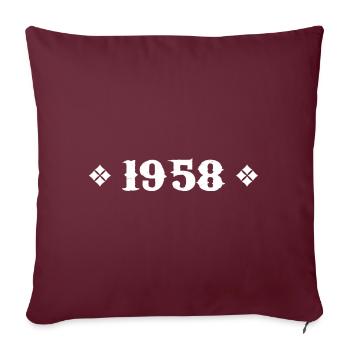 1958 - Cadeau D'anniversaire 1958 Classique - Housse de coussin décorative 45 x 45 cm - bordeaux - Devant