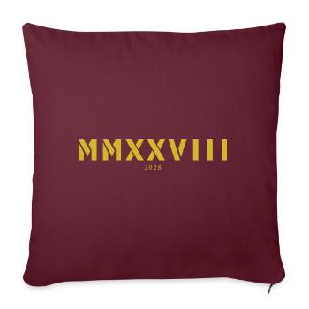 Chiffres romains année de naissance Fabriqué en 2028 - Housse de coussin décorative 45 x 45 cm - bordeaux - Devant