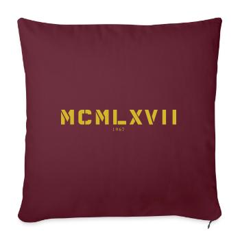 Année de naissance en chiffres romains Fabriqué en 1967 - Housse de coussin décorative 45 x 45 cm - bordeaux - Devant