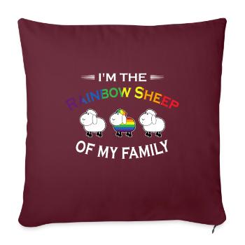 I'm the Rainbow Sheep of my Family LGBT GAY Queer - Sofakissenbezug 45 x 45 cm - Burgunderrot - Vorne