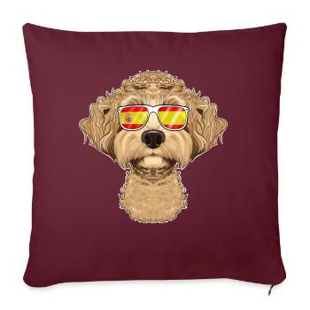 Labaradoodle I Spain Sunglasses I Spanish Flag - Sofakissenbezug 45 x 45 cm - Burgunderrot - Vorne