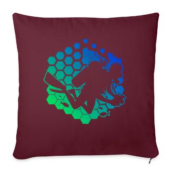 Plongée sous-marine Plongeur Plongée sous-marine Plongée sous-marine - Housse de coussin décorative 45 x 45 cm - bordeaux - Devant