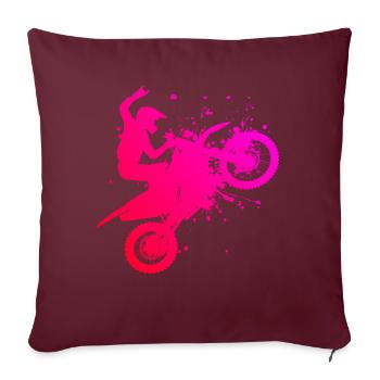Dirt Biker Dirt Bike Freestyle Motocross - Sofakissenbezug 45 x 45 cm - Burgunderrot - Vorne