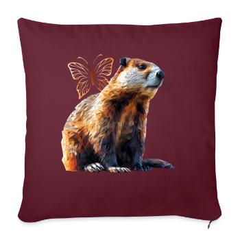 Castor - Housse de coussin décorative 45 x 45 cm - bordeaux - Devant
