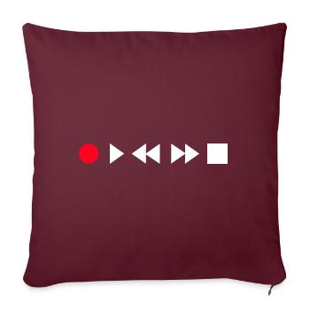 Record Play Rewind Fast Forward Stop - Housse de coussin décorative 45 x 45 cm - bordeaux - Devant