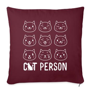 Motif drôle de chat Chats drôle disant chat - Housse de coussin décorative 45 x 45 cm - bordeaux - Devant
