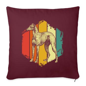 Le lévrier - Housse de coussin décorative 45 x 45 cm - bordeaux - Devant