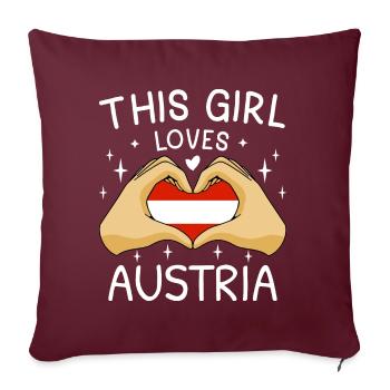 Drapeau de l’Autriche Autriche Drapeau autrichien AT - Housse de coussin décorative 45 x 45 cm - bordeaux - Devant