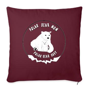 Ours polaires - Housse de coussin décorative 45 x 45 cm - bordeaux - Devant