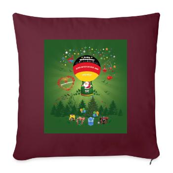 Frohe Weihnachten! Guten Rutsch ins Neue Jahr! - Sofakissenbezug 45 x 45 cm - Burgunderrot - Vorne