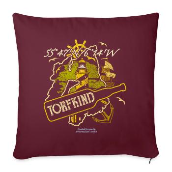 Islay Malt Whisky Spruch Torfkind - Sofakissenbezug 45 x 45 cm - Burgunderrot - Vorne