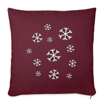 flocon de neige flocons de neige Noël - Housse de coussin décorative 45 x 45 cm - bordeaux - Devant