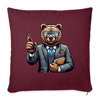Cute Bear Teacher - Sofakissenbezug 45 x 45 cm - Burgunderrot - Vorne