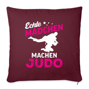 echte mädchen machen judo - Sofakissenbezug 45 x 45 cm - Burgunderrot - Vorne