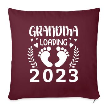 Werdende Oma 2023 Oma loading 2023 - Sofakissenbezug 45 x 45 cm - Burgunderrot - Vorne