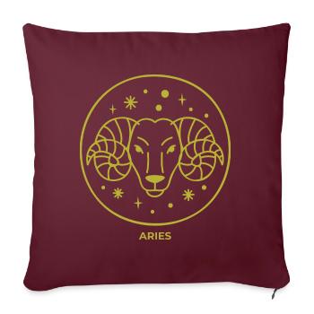 Sternzeichen Widder Astrologie Horoskop Geschenk - Sofakissenbezug 45 x 45 cm - Burgunderrot - Vorne
