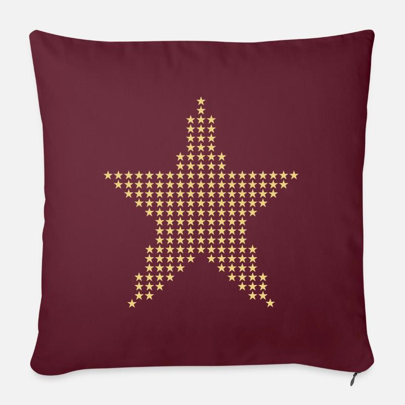 Etoiles - Housse de coussin décorative 45 x 45 cm - bordeaux