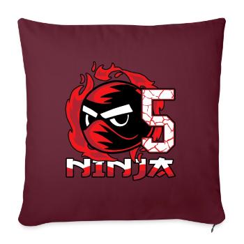 Kinder Ninja 5. Geburtstag Junge 5 Jahre alt - Sofakissenbezug 45 x 45 cm - Burgunderrot - Vorne