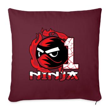 Kinder Ninja 1. Geburtstag Junge 1 Jahr alt - Sofakissenbezug 45 x 45 cm - Burgunderrot - Vorne