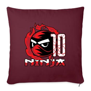 Kinder Ninja 10. Geburtstag Junge 10 Jahre alt - Sofakissenbezug 45 x 45 cm - Burgunderrot - Vorne