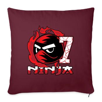 Kinder Ninja 7. Geburtstag Junge 7 Jahre alt - Sofakissenbezug 45 x 45 cm - Burgunderrot - Vorne