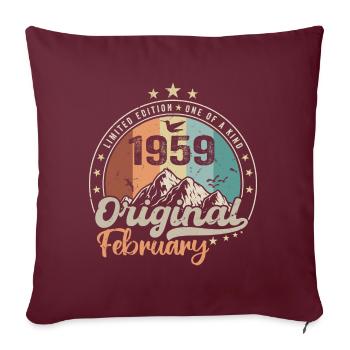 Les Légendes Nées En Février 1959 Cadeau 65 Ans - Housse de coussin décorative 45 x 45 cm - bordeaux - Devant