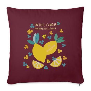Zeste d‘amour - Housse de coussin décorative 45 x 45 cm - bordeaux - Devant