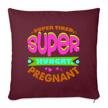 Mère Enceinte Bébé Nourrisson T-shirt Maman - Housse de coussin décorative 45 x 45 cm - bordeaux - Devant