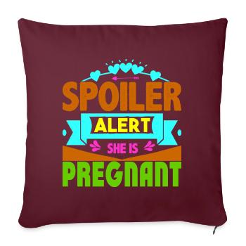 Mère Enceinte Bébé Nourrisson T-shirt Maman - Housse de coussin décorative 45 x 45 cm - bordeaux - Devant