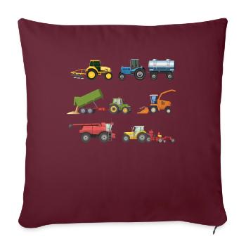 Trecker Tractor on Farm for Kids Farmer - Sofa pillowcase 17,3'' x 17,3'' (45 x 45 cm) - burgundy - Front