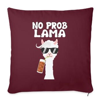 No Prob Lama - Alpagas - Llama - Housse de coussin décorative 45 x 45 cm - bordeaux - Devant