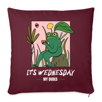 It is Wednesday my dudes! Meme Frosch - Sofakissenbezug 45 x 45 cm - Burgunderrot - Vorne