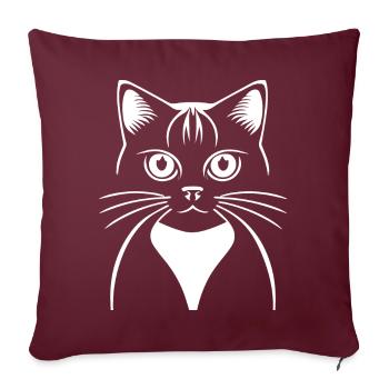 Drôle de chat Silhouette Cheeky Fun Cats - Housse de coussin décorative 45 x 45 cm - bordeaux - Devant