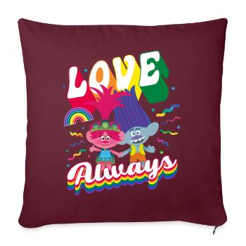 Trolls Love Always Rainbow Colours - Sofa pillowcase 17,3'' x 17,3'' (45 x 45 cm) - burgundy - Front