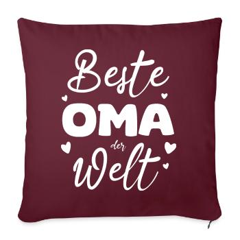 Meilleure mamie dans le coeur du monde - Housse de coussin décorative 45 x 45 cm - bordeaux - Devant