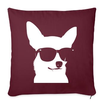 Chihuahua drôle portant des lunettes de soleil Chihuahuas - Housse de coussin décorative 45 x 45 cm - bordeaux - Devant