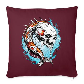 Koi Skull // Skull Fish // Carp FS0007 - Sofa pillowcase 17,3'' x 17,3'' (45 x 45 cm) - burgundy - Front