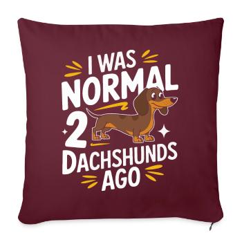 Dackel Hund - Sofakissenbezug 45 x 45 cm - Burgunderrot - Vorne