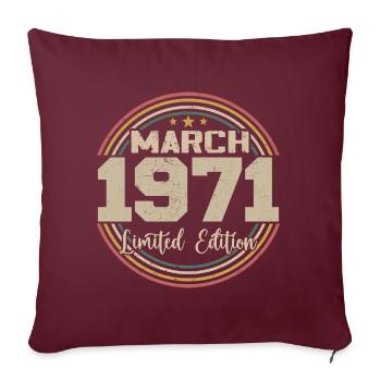 Awesome seit März 1934 Geburtstag 1934 Geschenk - Sofakissenbezug 45 x 45 cm - Burgunderrot - Vorne