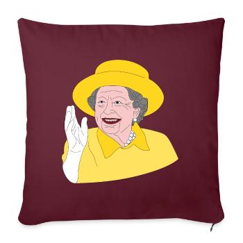 Elizabeth II - 70e anniversaire du trône - Chemise design - Housse de coussin décorative 45 x 45 cm - bordeaux - Devant