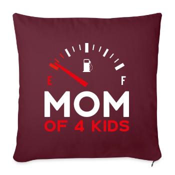 MAMAN DE 4 ENFANTS MAMAN QUATRE ENFANTS - Housse de coussin décorative 45 x 45 cm - bordeaux - Devant