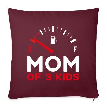 MAMAN DE 3 ENFANTS MAMAN TROIS ENFANTS - Housse de coussin décorative 45 x 45 cm - bordeaux - Devant