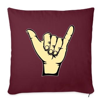 Surfer Icon Hand - Housse de coussin décorative 45 x 45 cm - bordeaux - Devant