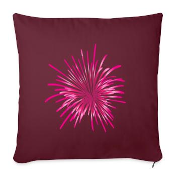 Feuerwerk Silvester Raketen Neujahr Party - Sofakissenbezug 45 x 45 cm - Burgunderrot - Vorne