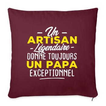 Un artisan légendaire donne un papa exceptionnel - Housse de coussin décorative 45 x 45 cm - bordeaux - Devant