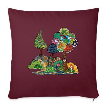 Der Garten von Elise - Sofakissenbezug 45 x 45 cm - Burgunderrot - Vorne