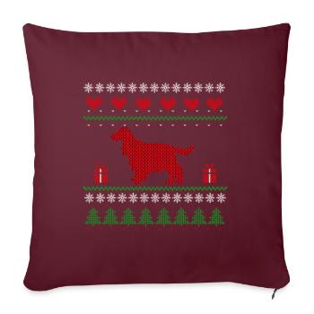 Cadeau de Noël de cocker de Noël moche - Housse de coussin décorative 45 x 45 cm - bordeaux - Devant