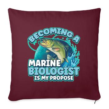 Devenir un futur biologiste marin est ma proposition - Housse de coussin décorative 45 x 45 cm - bordeaux - Devant