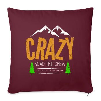 Crazy Road Trip Crew | Vacation Travel - Sofa pillowcase 17,3'' x 17,3'' (45 x 45 cm) - burgundy - Front