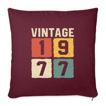 Millésime 1977 Né en 1977 - Housse de coussin décorative 45 x 45 cm - bordeaux - Devant
